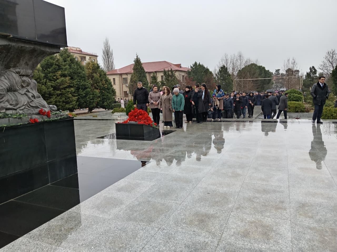 Goranboyda Xocalı soyqırımı qurbanlarının xatirəsi anılıb - FOTOLAR